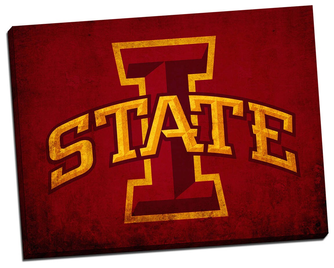 Iowa State University, Iowa State Cyclones vintage style Canvas Wall Art, college football logos, apartment decorating ideas, Cyclones