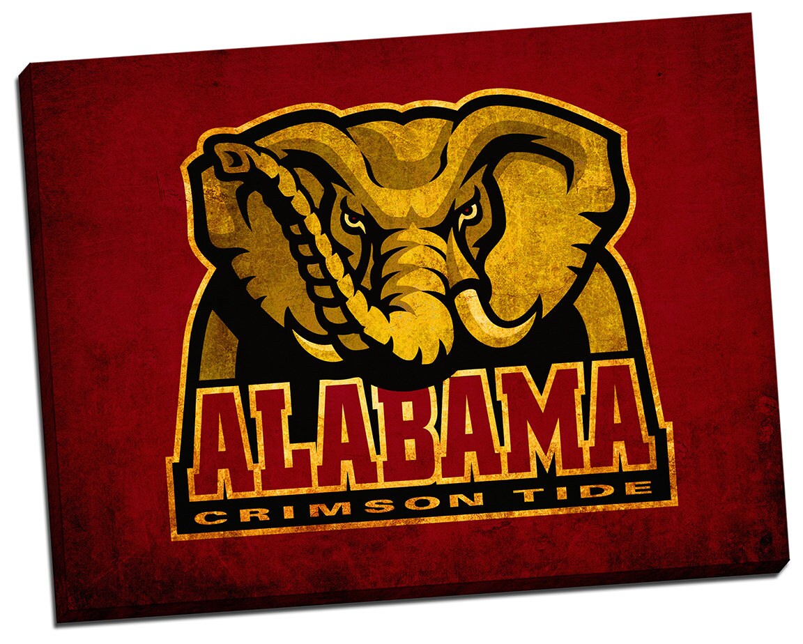 University of Alabama, Alabama Crimson Tide vintage style Canvas Print, college football logos, apartment decorating ideas, roll tide