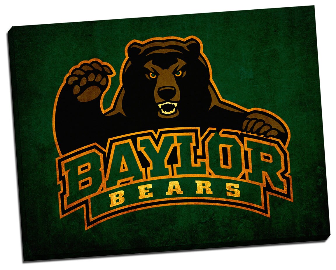 Baylor University, Baylor Bears vintage style Canvas Print, college football logos, apartment decorating ideas, sic'em bears