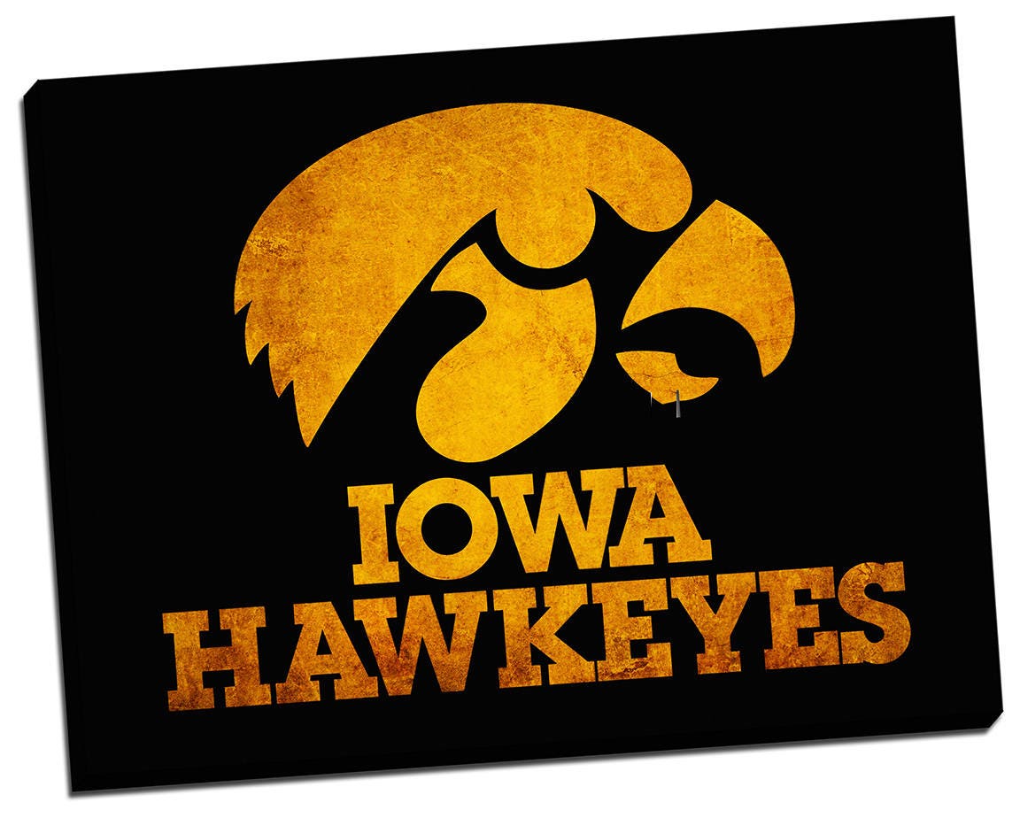 University of Iowa, Iowa Hawkeyes vintage style Canvas Print, college football logos, apartment decorating ideas, go hawkeyes