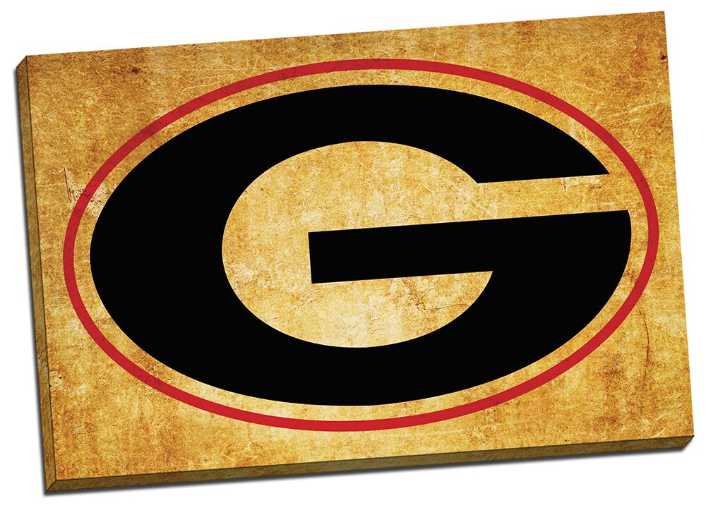 University of Georgia, Georgia Bulldogs vintage style Canvas Print, college football logos, apartment decorating ideas, UGA