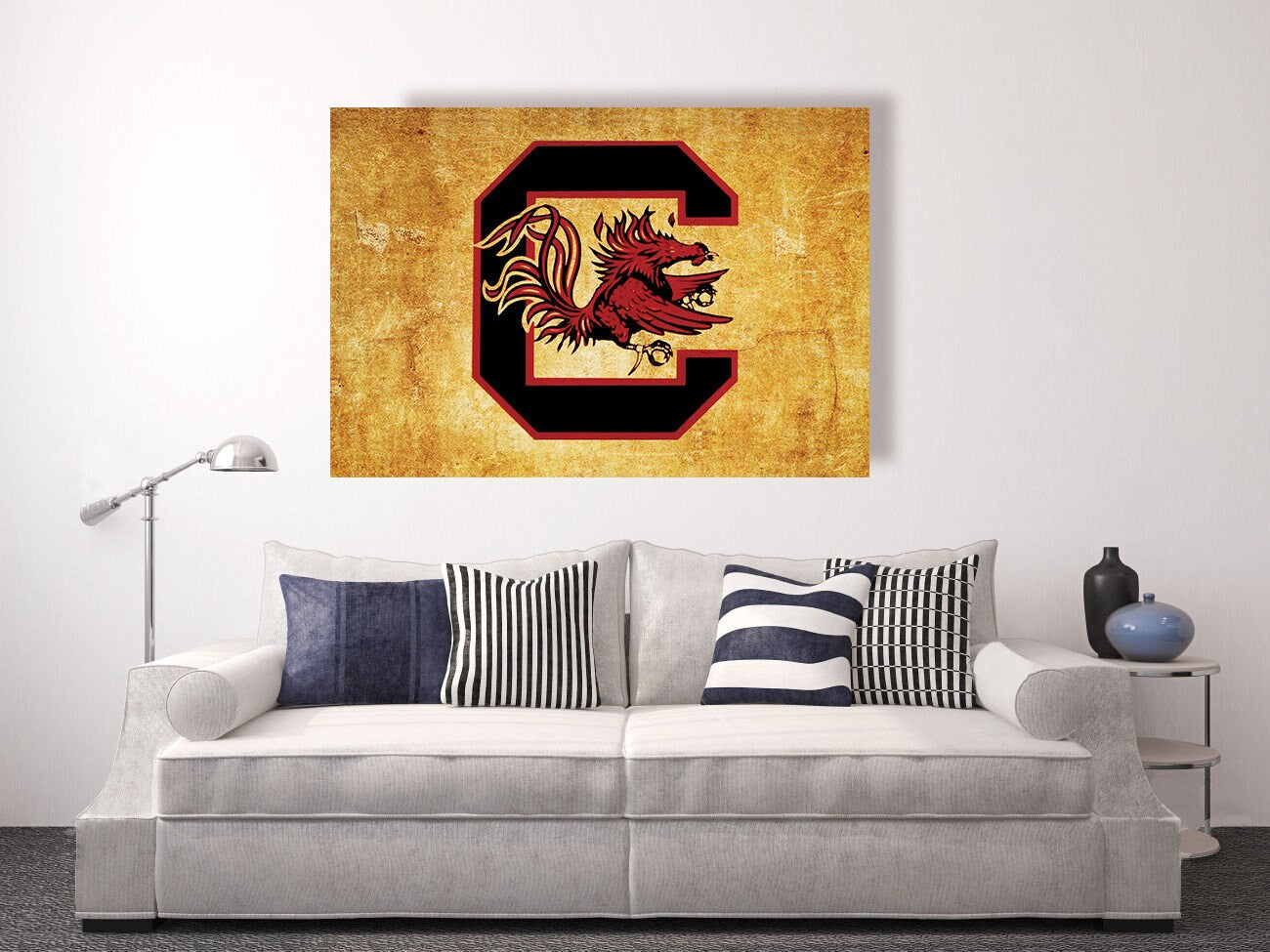 University of South Carolina, South Carolina Gamecocks vintage style Canvas Print, college football logo,apartment decorating, usc gamecocks