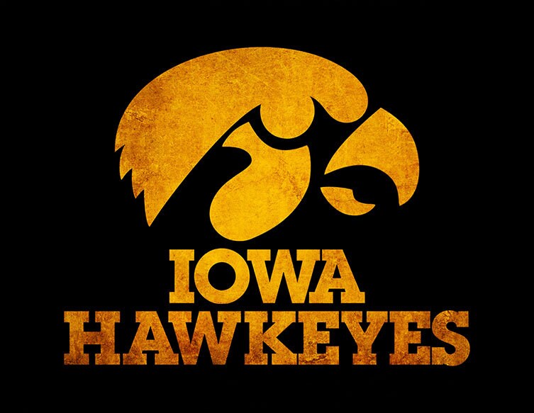 Iowa vintage style Canvas Print, college football logos, apartment decorating ideas, go Hawkeyes