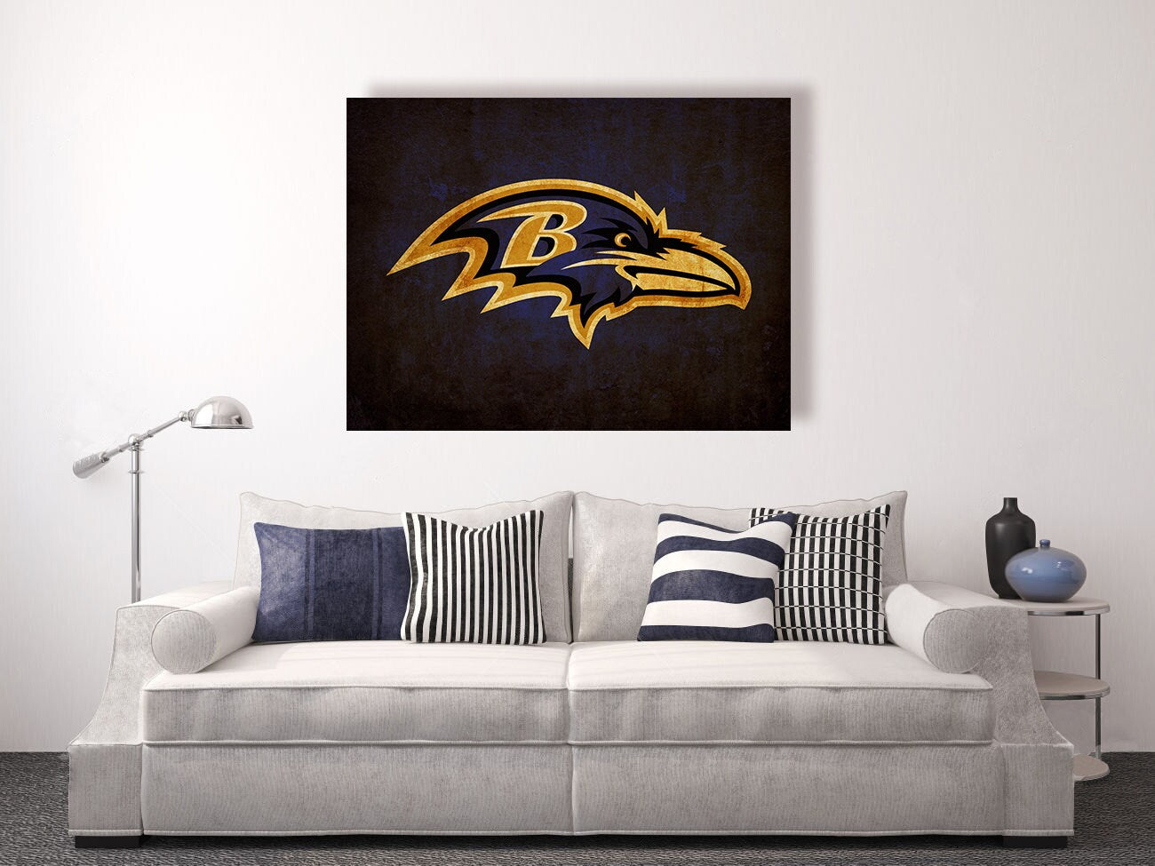 Baltimore Ravens vintage style Canvas Print, vintage football decor, football room decor, room decor for men, apartment decorating ideas