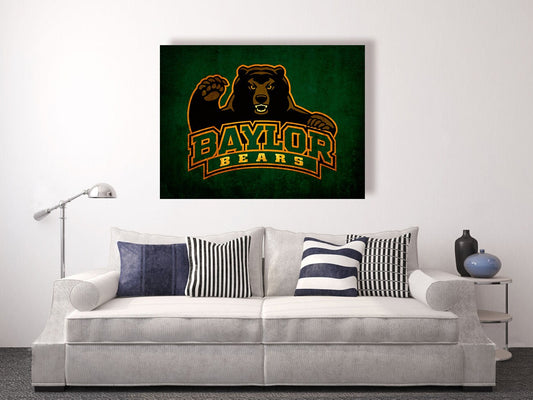 Baylor University, Baylor Bears vintage style Canvas Print, college football logos, apartment decorating ideas, sic'em bears