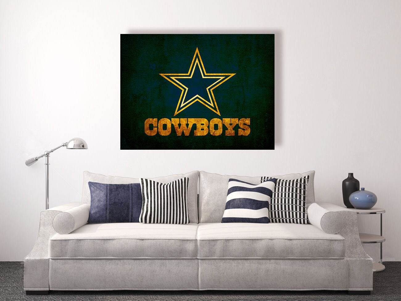 Dallas Cowboys vintage style Canvas Print, vintage football decor, football room decor, room decor for men, apartment decorating ideas