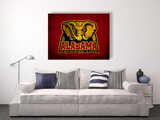 University of Alabama, Alabama Crimson Tide vintage style Canvas Print, college football logos, apartment decorating ideas, roll tide