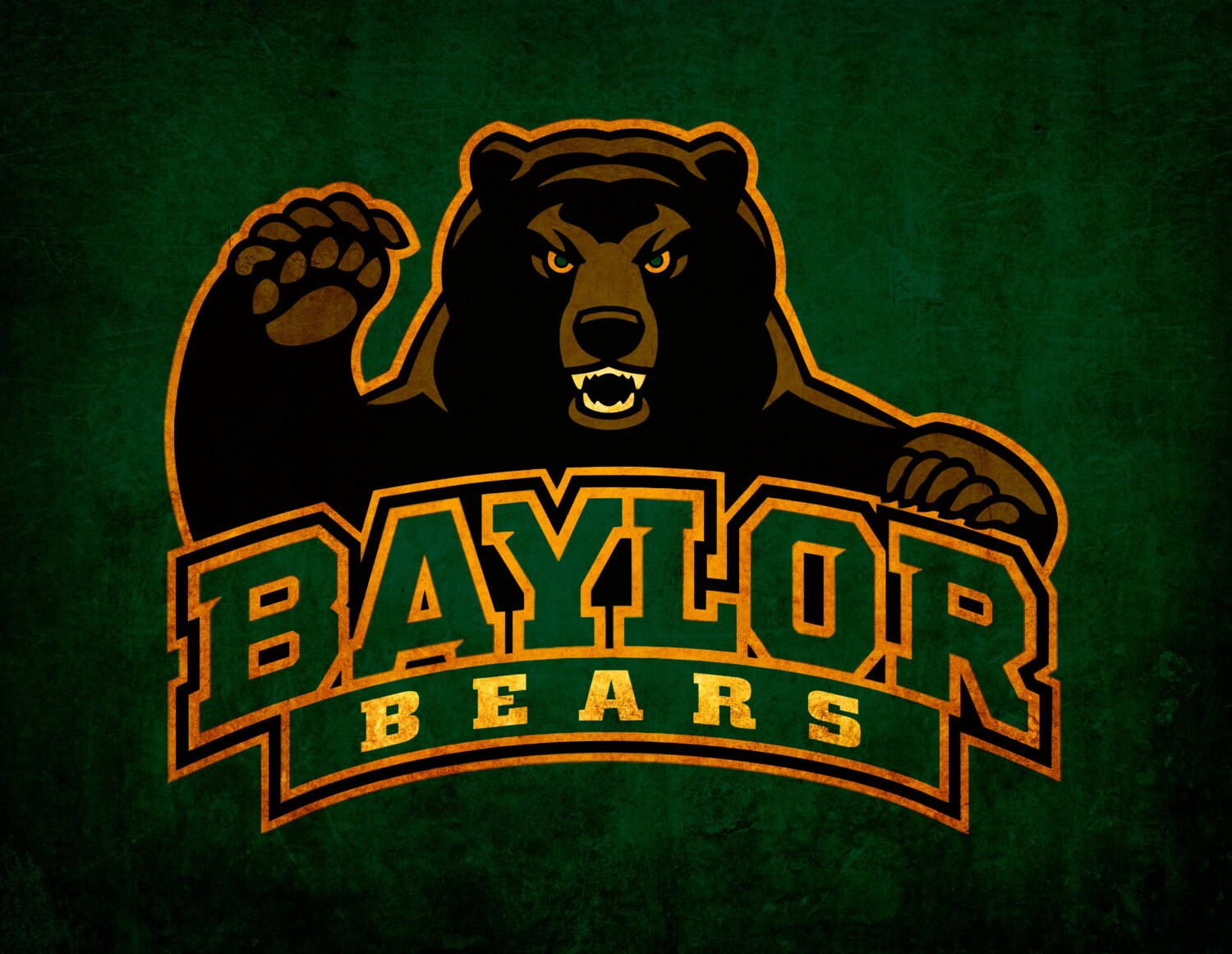 Baylor University, Baylor Bears vintage style Canvas Print, college football logos, apartment decorating ideas, sic'em bears