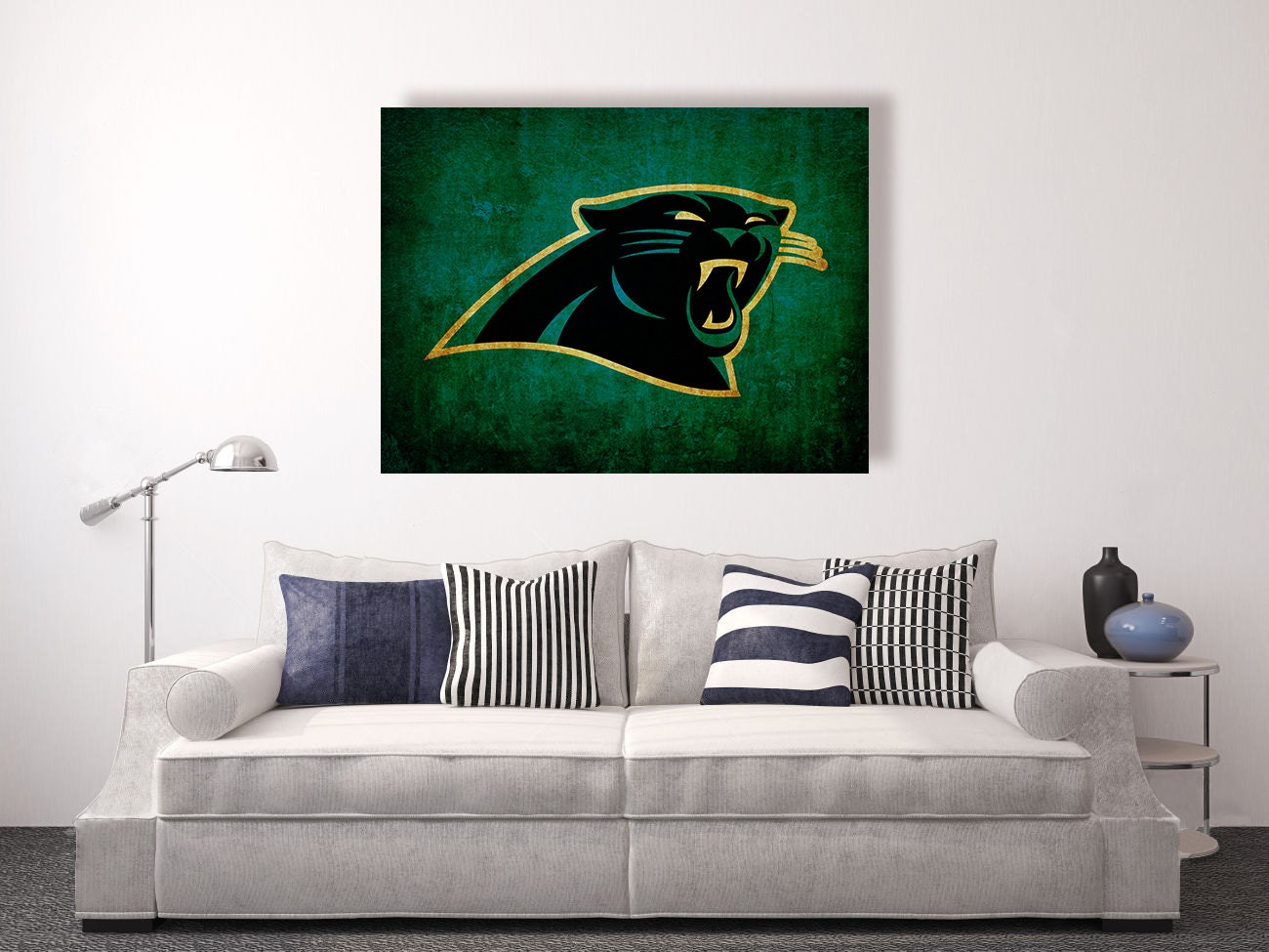 Carolina Panthers vintage style Canvas Print, vintage football decor, football room decor, room decor for men, apartment decorating ideas