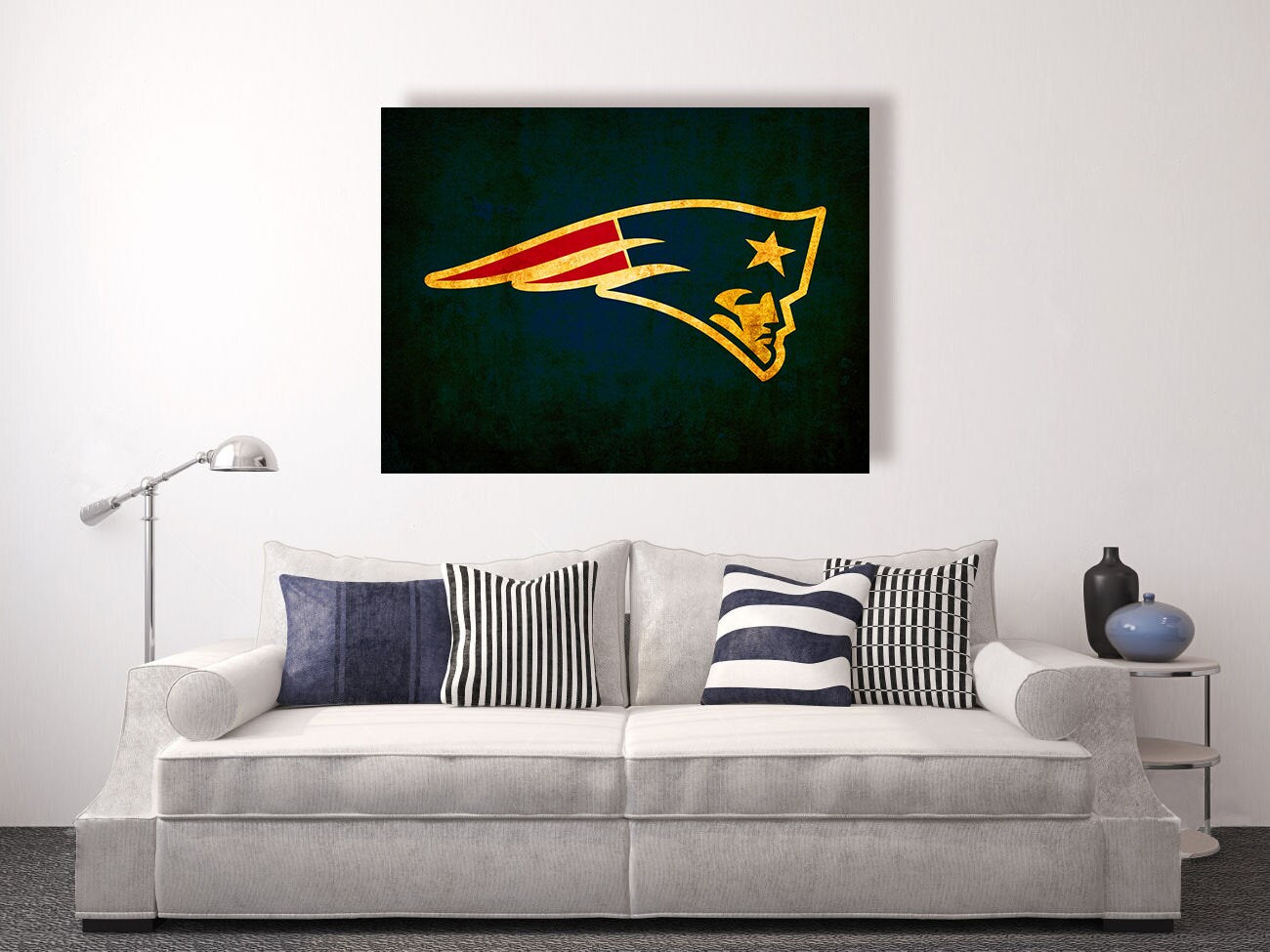 New England Patriots vintage style Canvas Print, vintage football decor, football room decor, room decor for men, apartment decorating ideas