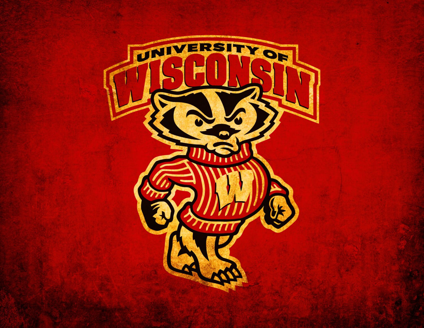 wisconsin badgers vintage style Canvas Print, University of Wisconsin–Madison, apartment decorating ideas, badgers, WISC