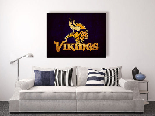 Minnesota vikings vintage style Canvas Print, vintage football decor, football room decor, room decor for men, apartment decorating ideas