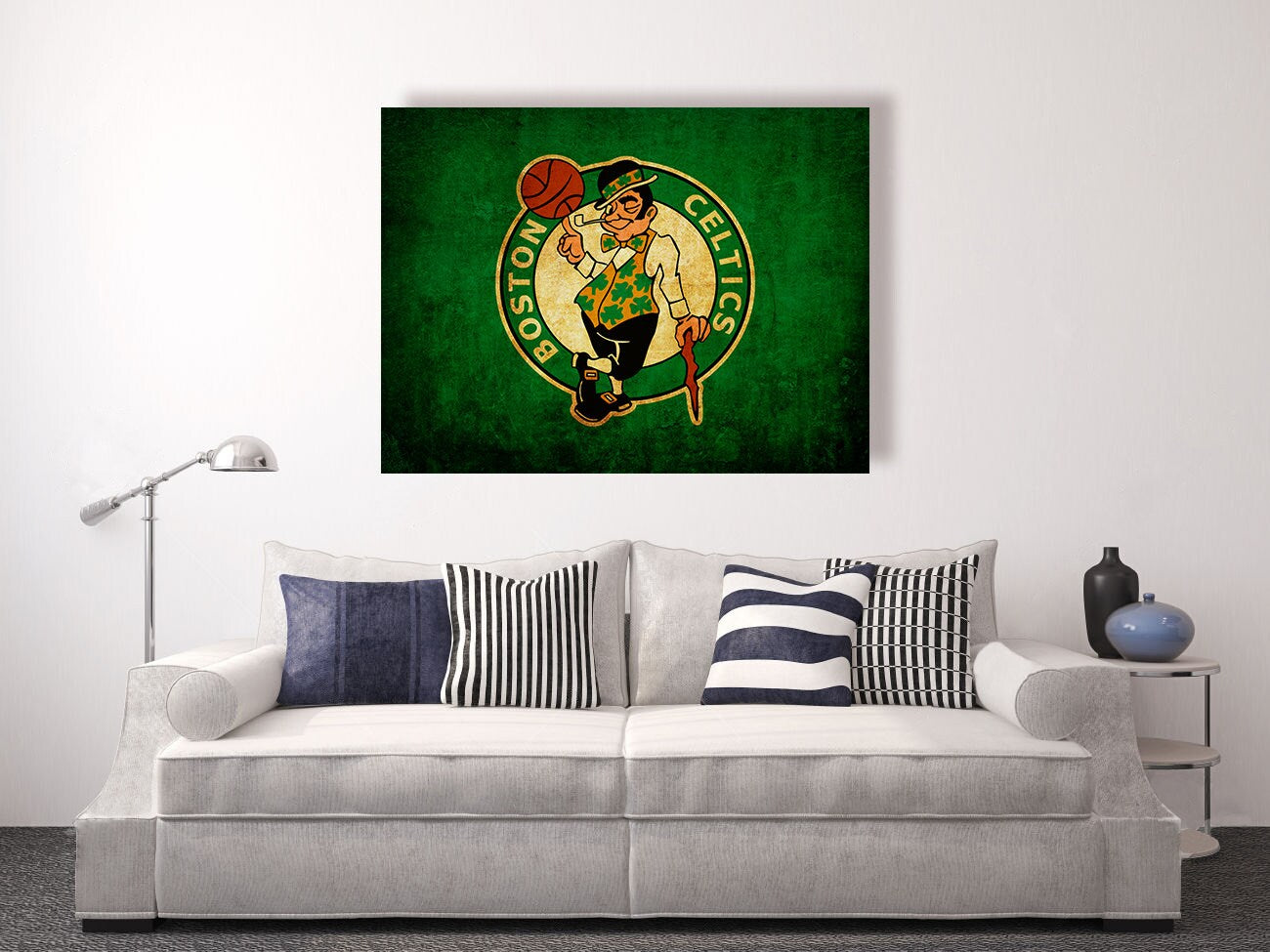 Boston Celtics vintage style Canvas Print, vintage basketball, basketball room decor, basketball wall decor, basketball gift ideas