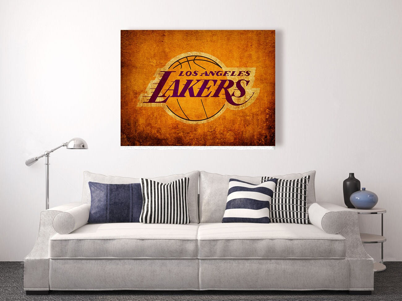 Los Angeles Lakers vintage style Canvas Print, vintage basketball, basketball room decor, basketball wall decor, basketball gift ideas