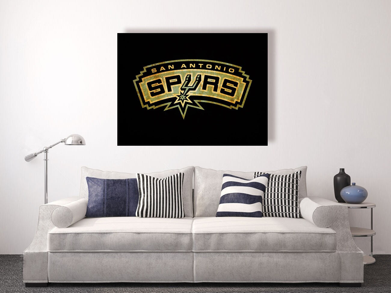 San Antonio Spurs vintage style Canvas Print, vintage basketball, basketball room decor, basketball wall decor, basketball gift ideas