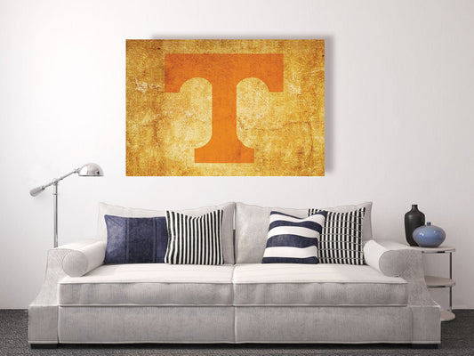 University of Tennessee, Tennessee Volunteers vintage style Canvas Print, college football logos, apartment decorating ideas, office deco