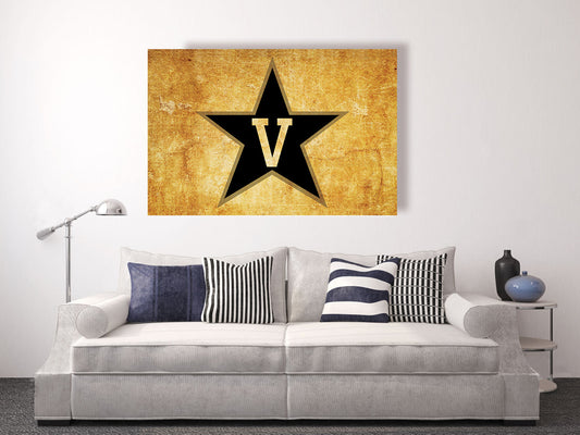 Vanderbilt University, Vanderbilt Commodores vintage style Canvas Print, college football logos, apartment decorating ideas, office deco