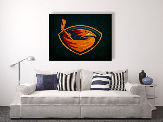 Atlanta Thrashers vintage style Canvas Print, nhl ice hockey teams,ice hockey vintage, hockey bedroom, hockey decorations, hockey wall decor