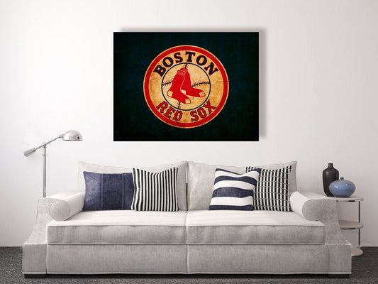 Boston Red Sox vintage style Canvas Print, vintage baseball decor, baseball wall decor, baseball room, apartment decorating ideas, red sox