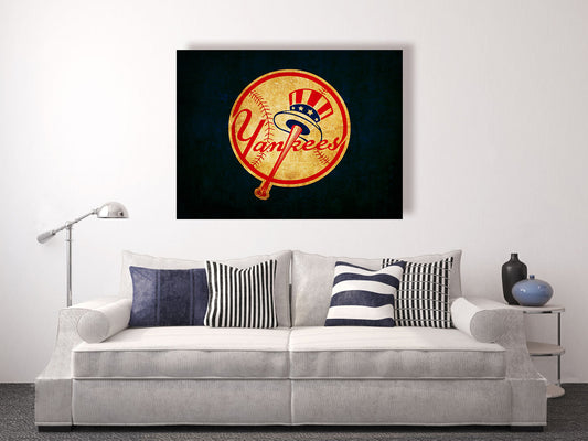 New York Yankees vintage style Canvas Print, vintage baseball decor, baseball wall decor, baseball room decor,apartment decorating ideas