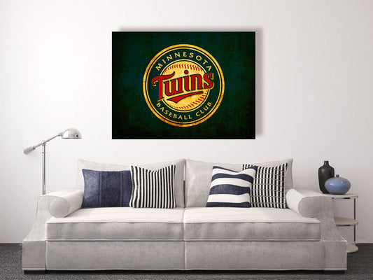 Minnesota Twins vintage style Canvas Print, vintage baseball decor, baseball wall decor, baseball room decor, apartment decorating ideas