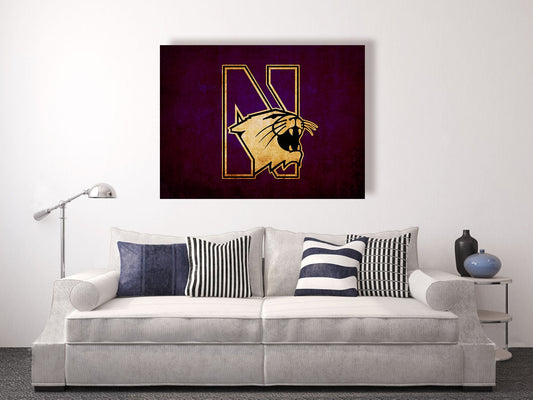 Northwestern University, Northwestern wildcats vintage style Canvas Print, college football logos, apartment decorating ideas, wildcats , NU