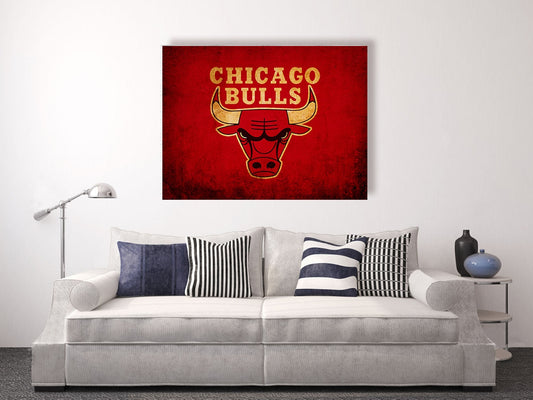 Chicago Bulls vintage style Canvas Print, vintage basketball, basketball room decor, basketball wall decor, basketball gift ideas