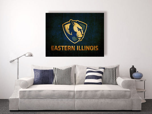 Eastern Illinois University vintage style Canvas, vintage football decor, college football logos, apartment decorating ideas